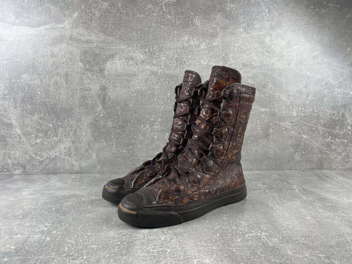 Converse Converse Jack Purcell Vintage Embosed Leather High Top Shoes Size US 6.5 / IT 36.5 - 1 Thumbnail