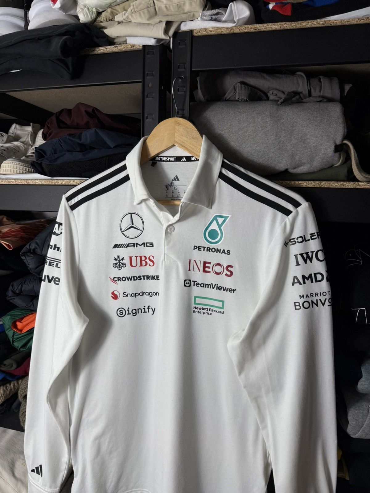 Adidas Adidas Mercedes AMG Petronas F1 Polo Shirt Motorsport Long Size US XS / EU 42 / 0 - 2 Thumbnail