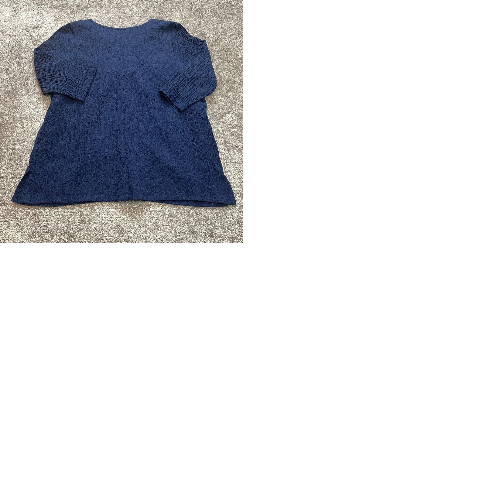 Vintage White Stag Blouse Shirt Womens 18W Blue Solid V-Neck Long Sleeve Plus Size 2X 18W-20W Fall Spring White Stag Women Blouse Size XXL / US 16-18 / IT 52-54 - 9 Thumbnail