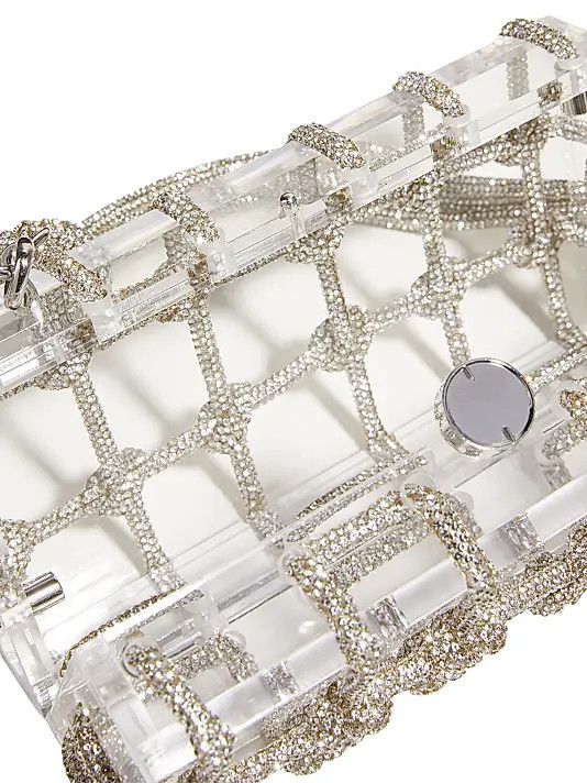 Cult Gaia os11x0326 Size: OS / Bess Acrylic Top Handle Bag in Silver Size ONE SIZE - 4 Thumbnail