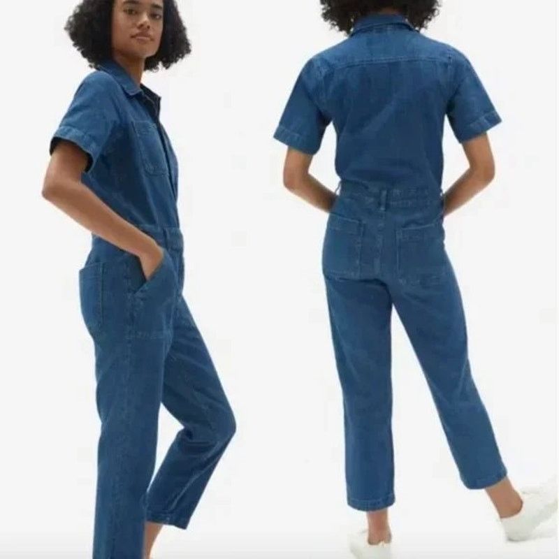 Everlane Everlane | The Short Sleeve Denim Coverall | Size 6 Size 28" / US 6 / IT 42 - 1 Thumbnail