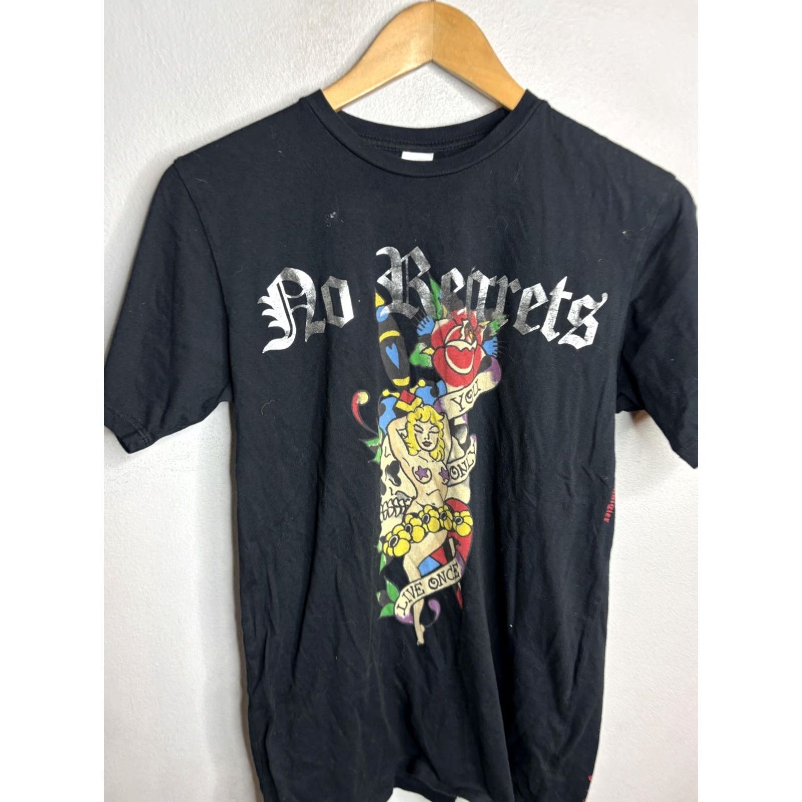 Ed Hardy Ed Hardy Shirt Mens Small Black No Regrets Skull Tattoo Graphic Tee T-Shirt Size US S / EU 44-46 / 1 - 2 Thumbnail