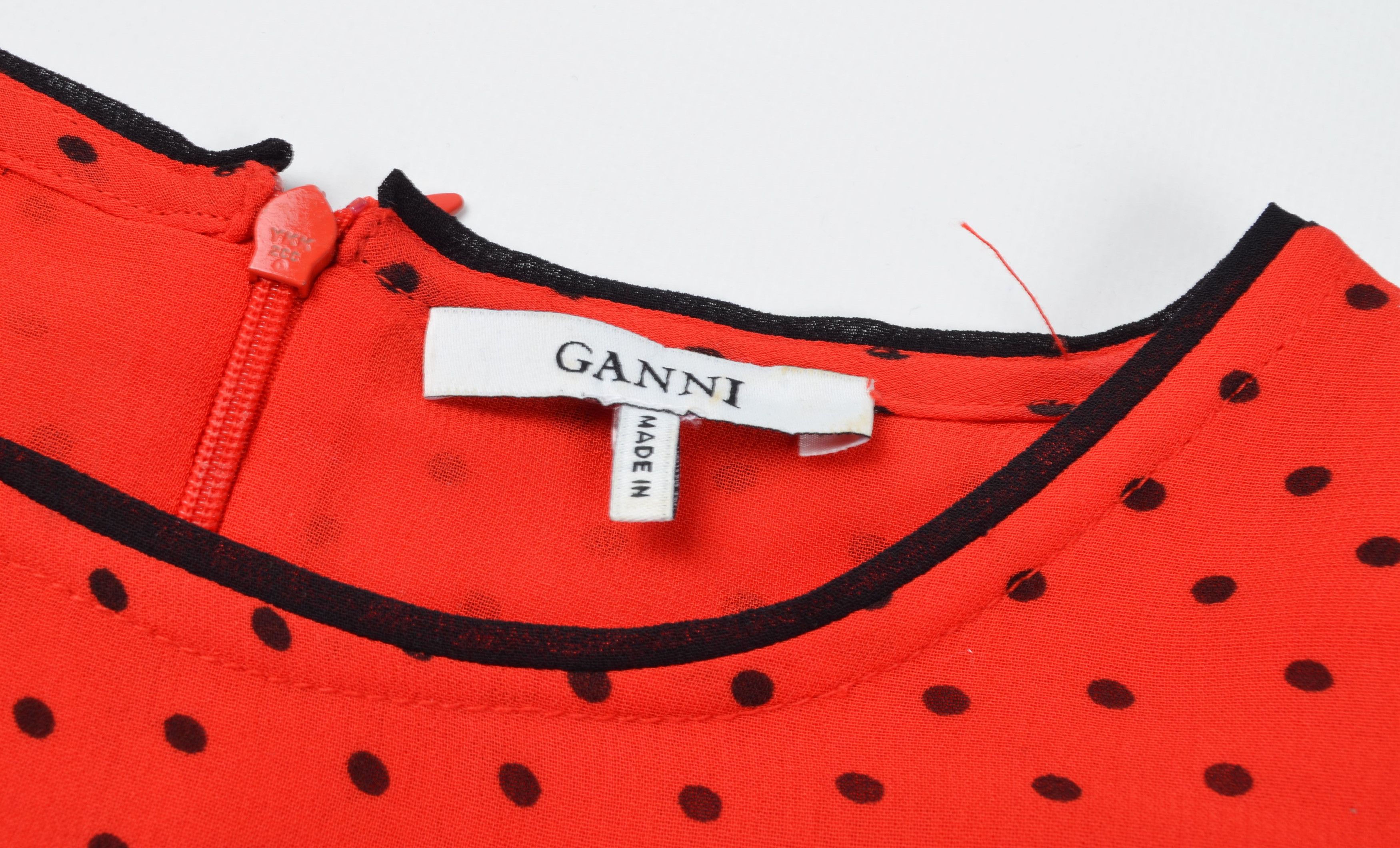 Ganni Ganni Red Polka Dot Coquette Mini Dress Size S / US 4 / IT 40 - 8 Thumbnail