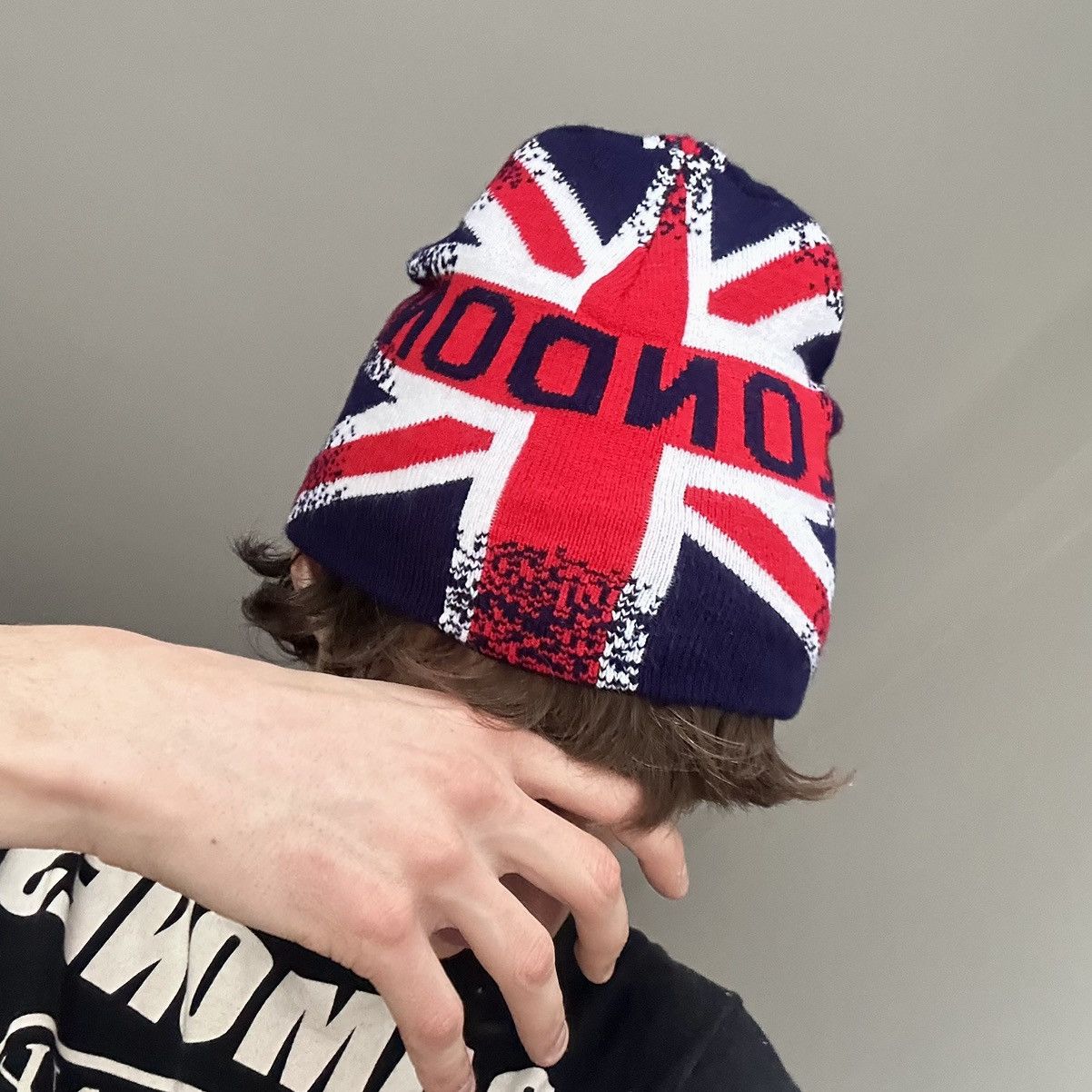 Hysteric Glamour × Undercover 00s London British Flag Knit Beanie Hat Yohji Yamamoto Vibe Size ONE SIZE - 3 Thumbnail