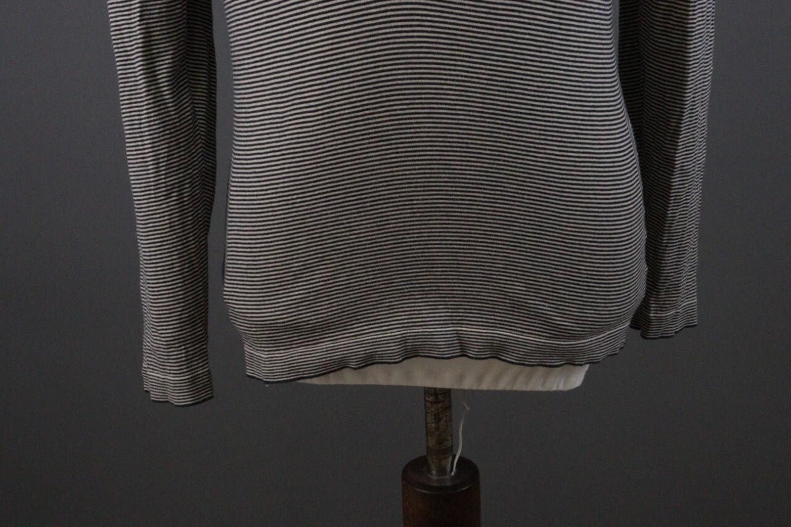 John Smedley John Smedley Gray Striped Knit Polo Shirt Size 41 Size US M / EU 48-50 / 2 - 2 Thumbnail