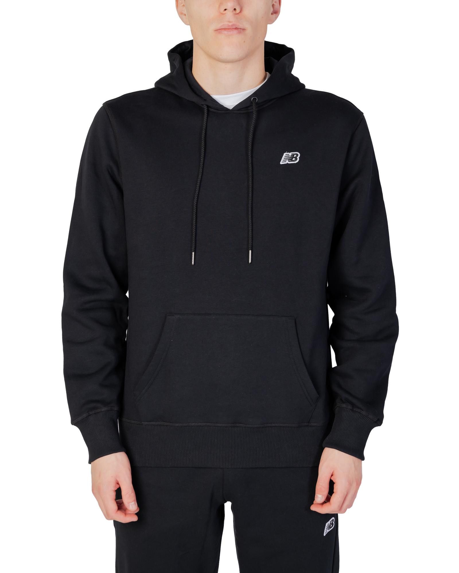 image of New Balance Cotton Hooded Sweatshirt in Black, Men's (Size Small)