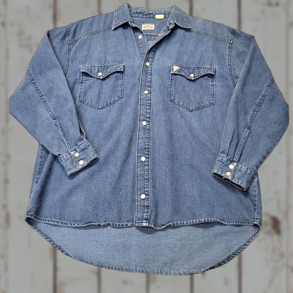 Pepe Jeans VINTAGE Pepe Jeans Shirt Men’s Size S Denim Pearl Snap Long Sleeve Cowboy Mens Blue Cowboy Theme Classic Workwear Casual 2000s Size US S / EU 44-46 / 1 - 1 Thumbnail