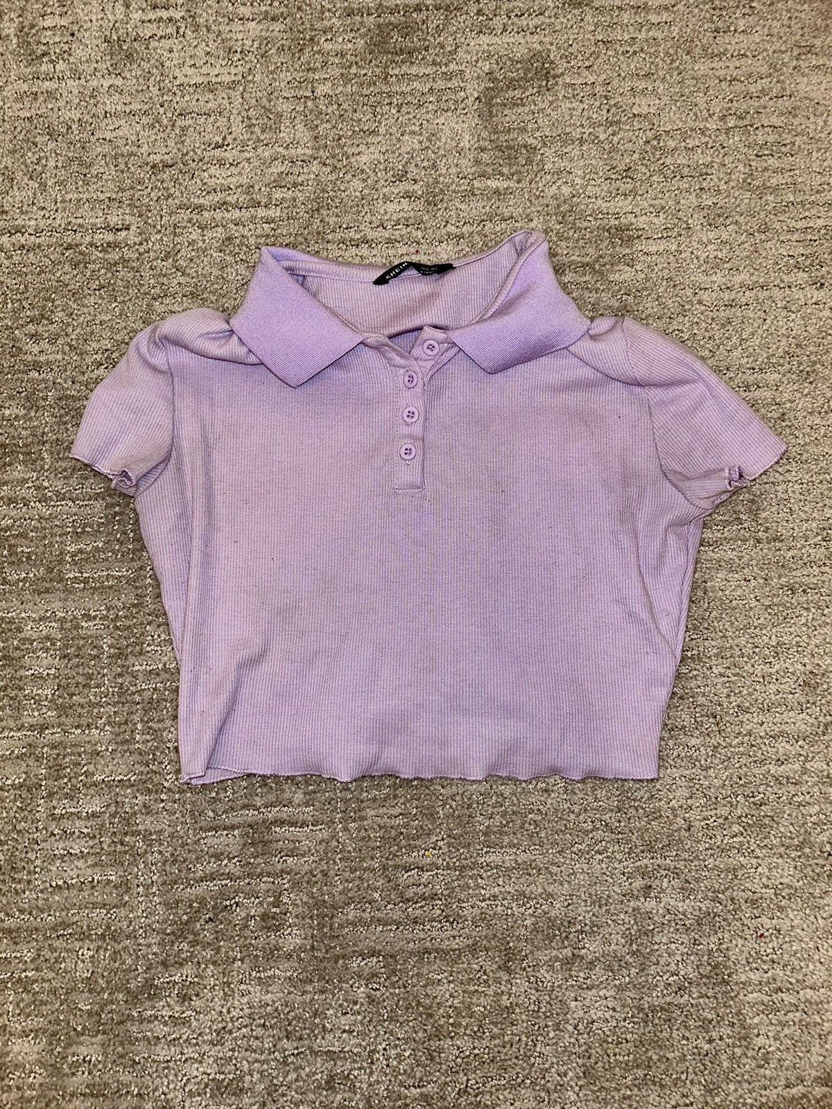 Shein Purple Shein cropped collared tee Size XS / US 0-2 / IT 36-38 - 2 Thumbnail
