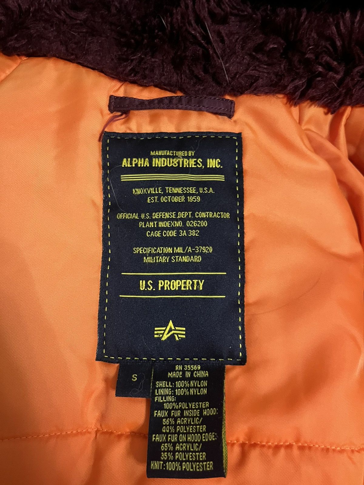Alpha Industries Alpha Industries N3B Mens Parka Jacket Size S Size US S / EU 44-46 / 1 - 6 Thumbnail