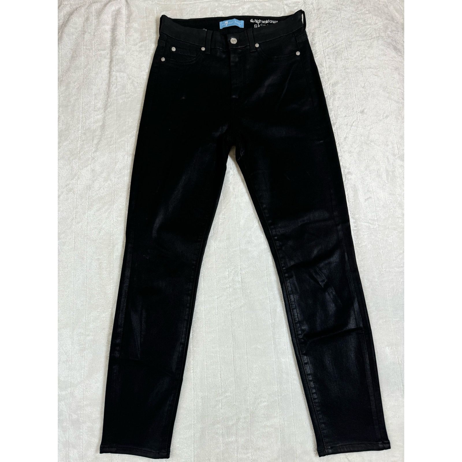 7 For All Mankind 7 For All Mankind Blair High Waist Coated Skinny Jeans USED Size 28" / US 6 / IT 42 - 2 Thumbnail