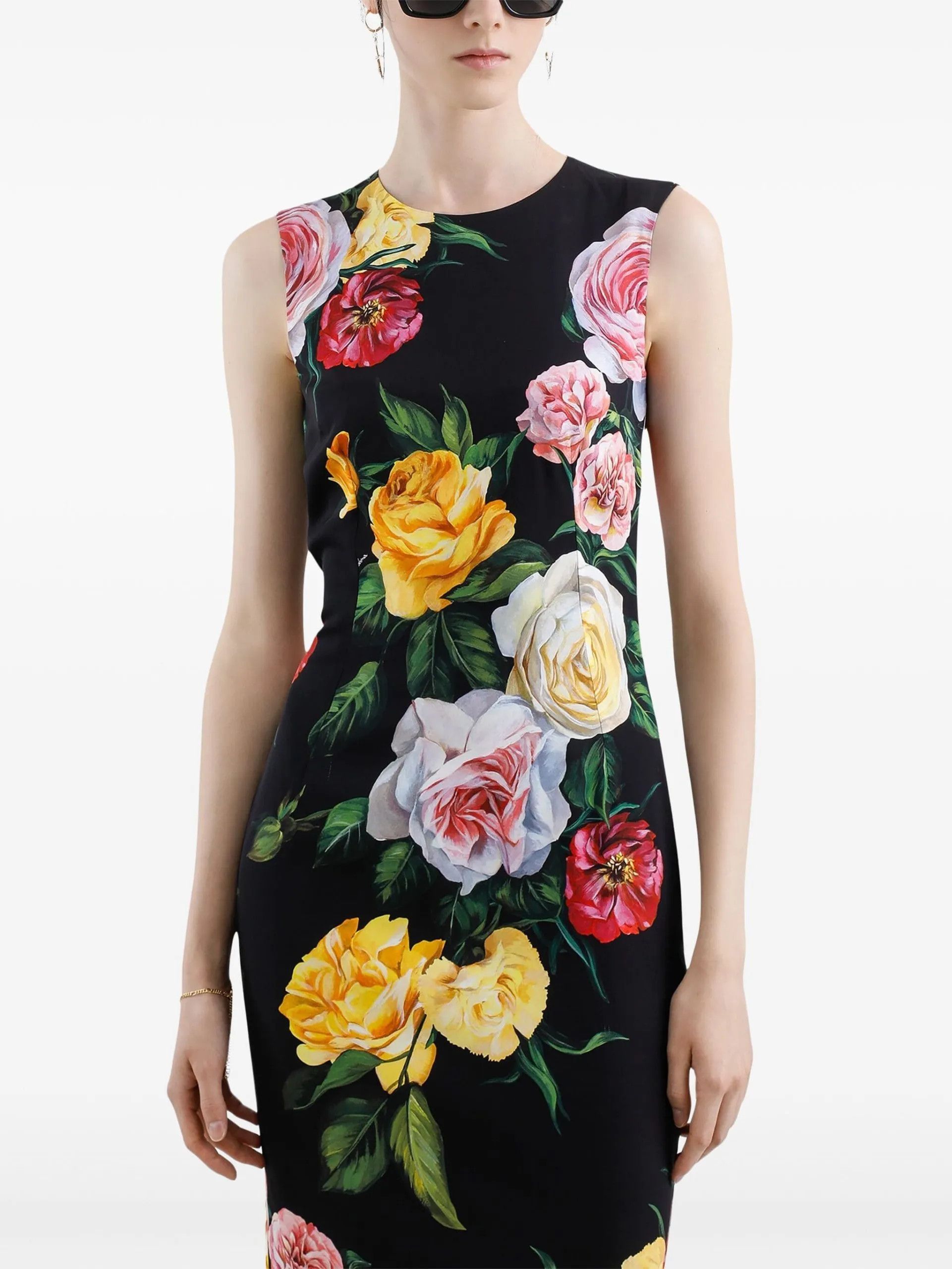 Dolce & Gabbana o1s22i1n0225 Floral Silk Dress in Multicolor Size M / US 6-8 / IT 42-44 - 4 Thumbnail