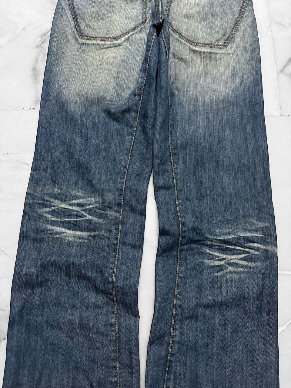 Tornado Mart Vintage 2000s Japanese Baggy Flare Whisker Jean . Size US 31 - 8 Thumbnail