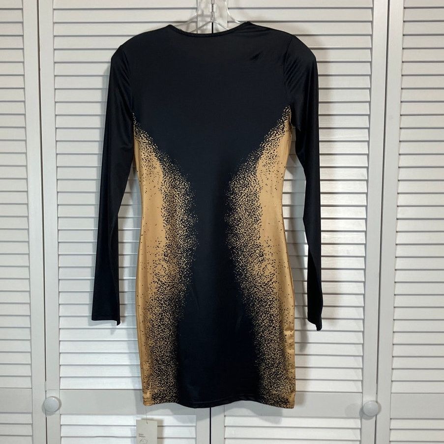 black gold bodycon dress Black Sparkly Rhinestone Mesh Bodycon Dress – Golden Atelier main image 0