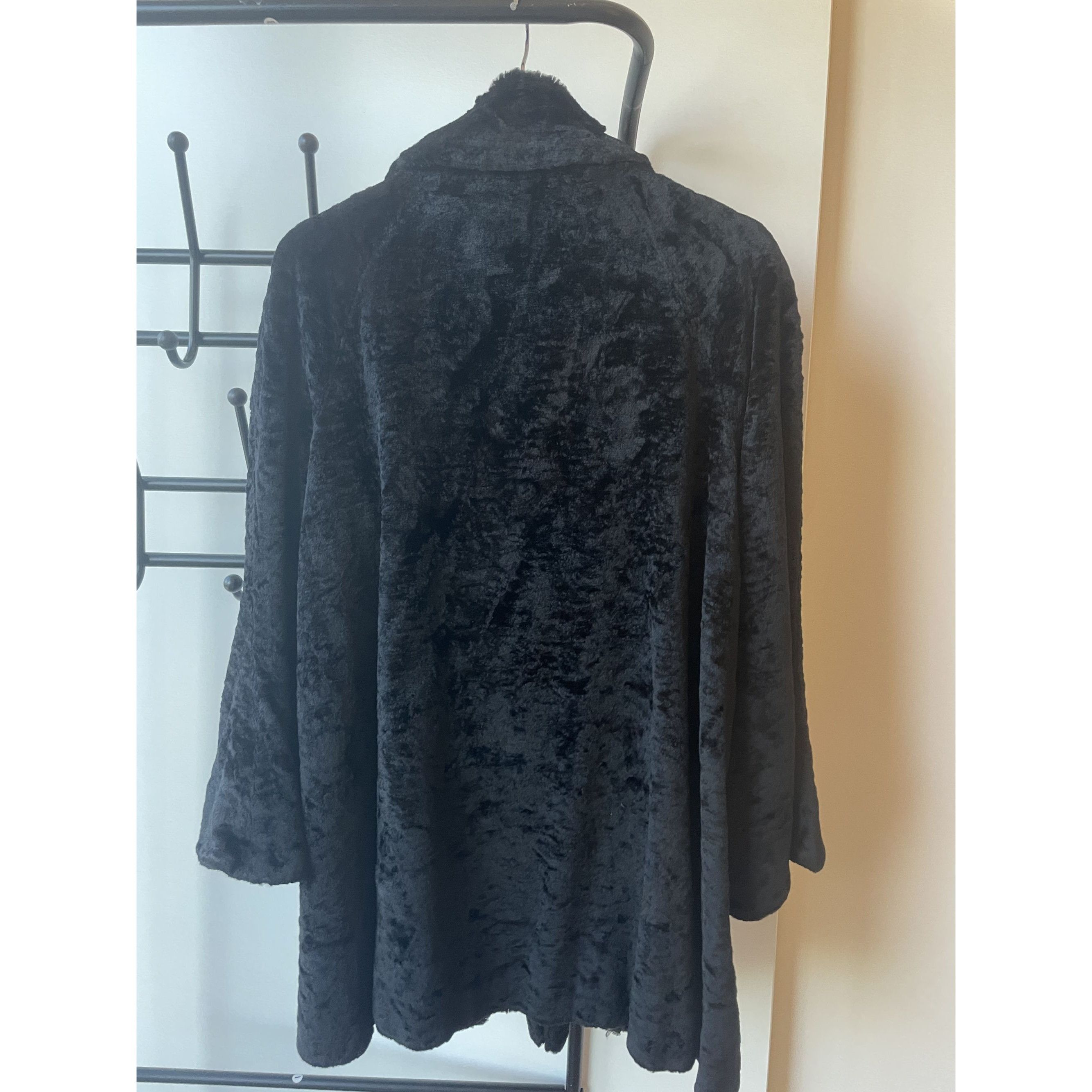 Versus Versus Black Faux Fur Coat With Silver Accents - Womens M Size S / US 4 / IT 40 - 2 Thumbnail