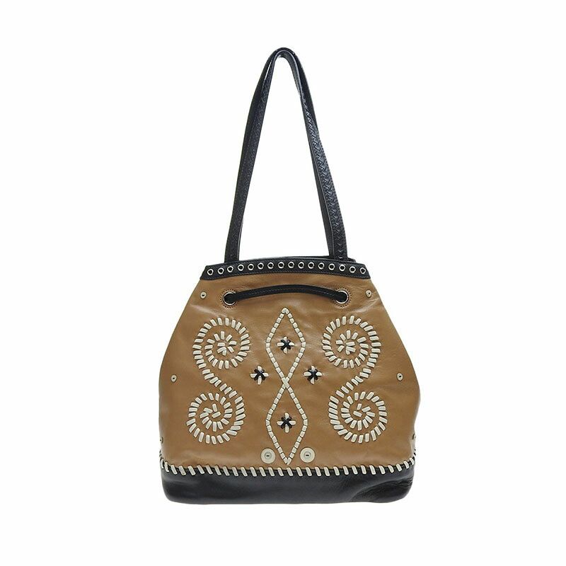 Prada Prada B5061E Soft Calf Leather Tote Bag Leather Tote Bag B5061E in Brown, Women's