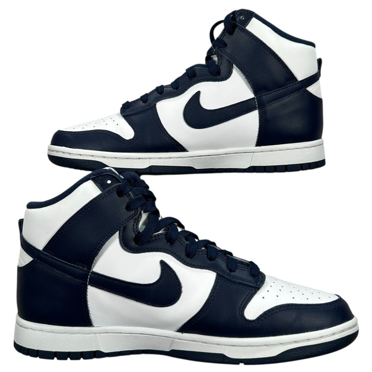 Nike Nike Dunk High Retro White Midnight Navy Blue 2021 Sneakers Size US 10 / EU 43 - 3 Thumbnail