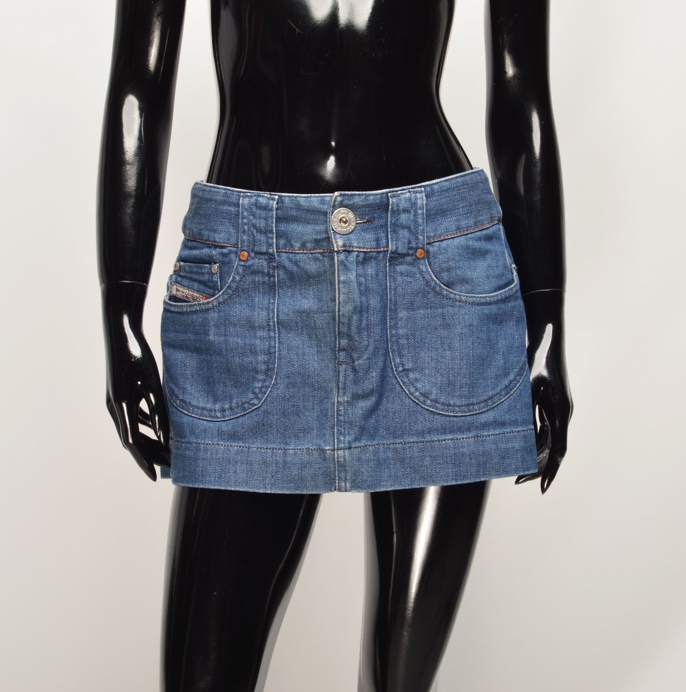 Diesel Vintage Diesel Y2K Denim Grunge Mini Skirt Size 30" / US 8 / IT 44 - 7 Thumbnail
