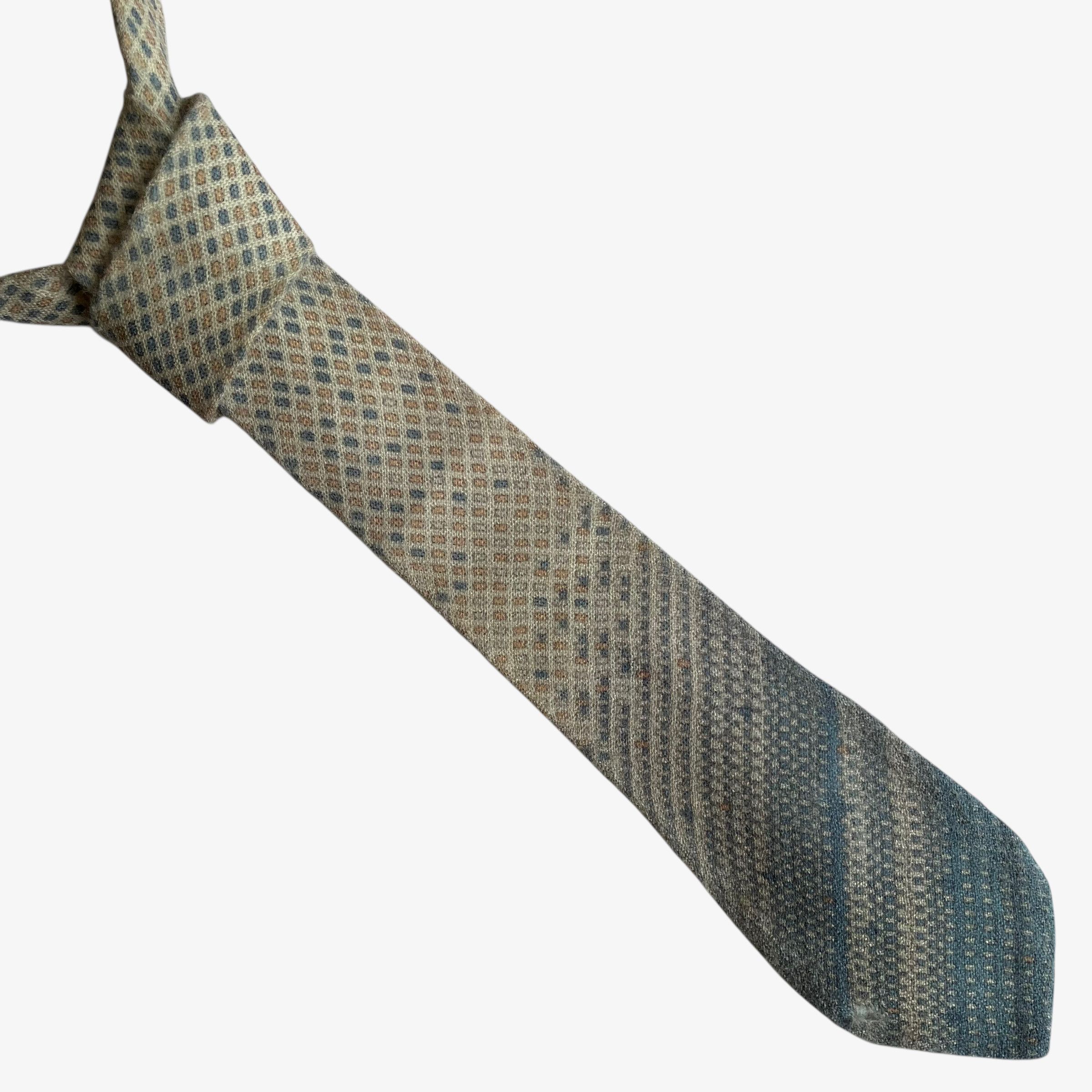 Yves Saint Laurent Vintage 80s Yves Saint Laurent YSL Abstract Striped Wool Tie Size ONE SIZE - 1 Thumbnail