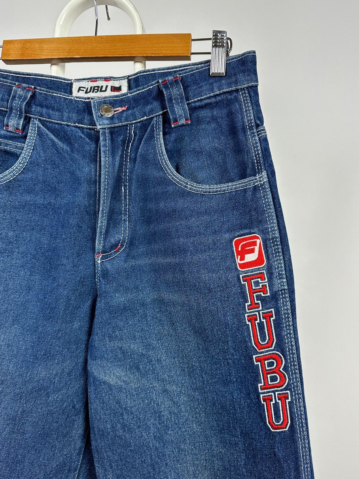 Fubu Vintage Fubu Sports Cargo Baggy Denim Pants Rap Style Size US 28 / EU 44 - 6 Thumbnail