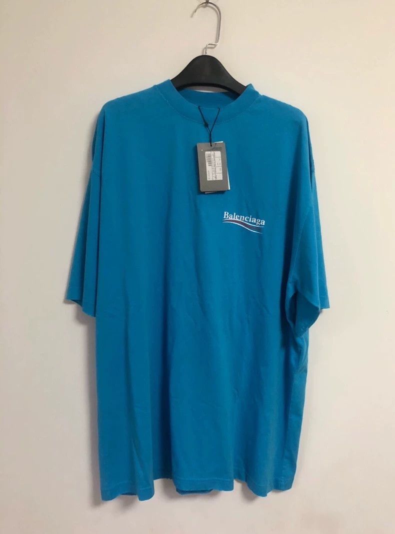 Balenciaga Balenciaga Lake blue cola short sleeve T-shirt distinguish Size US M / EU 48-50 / 2 - 1 Thumbnail