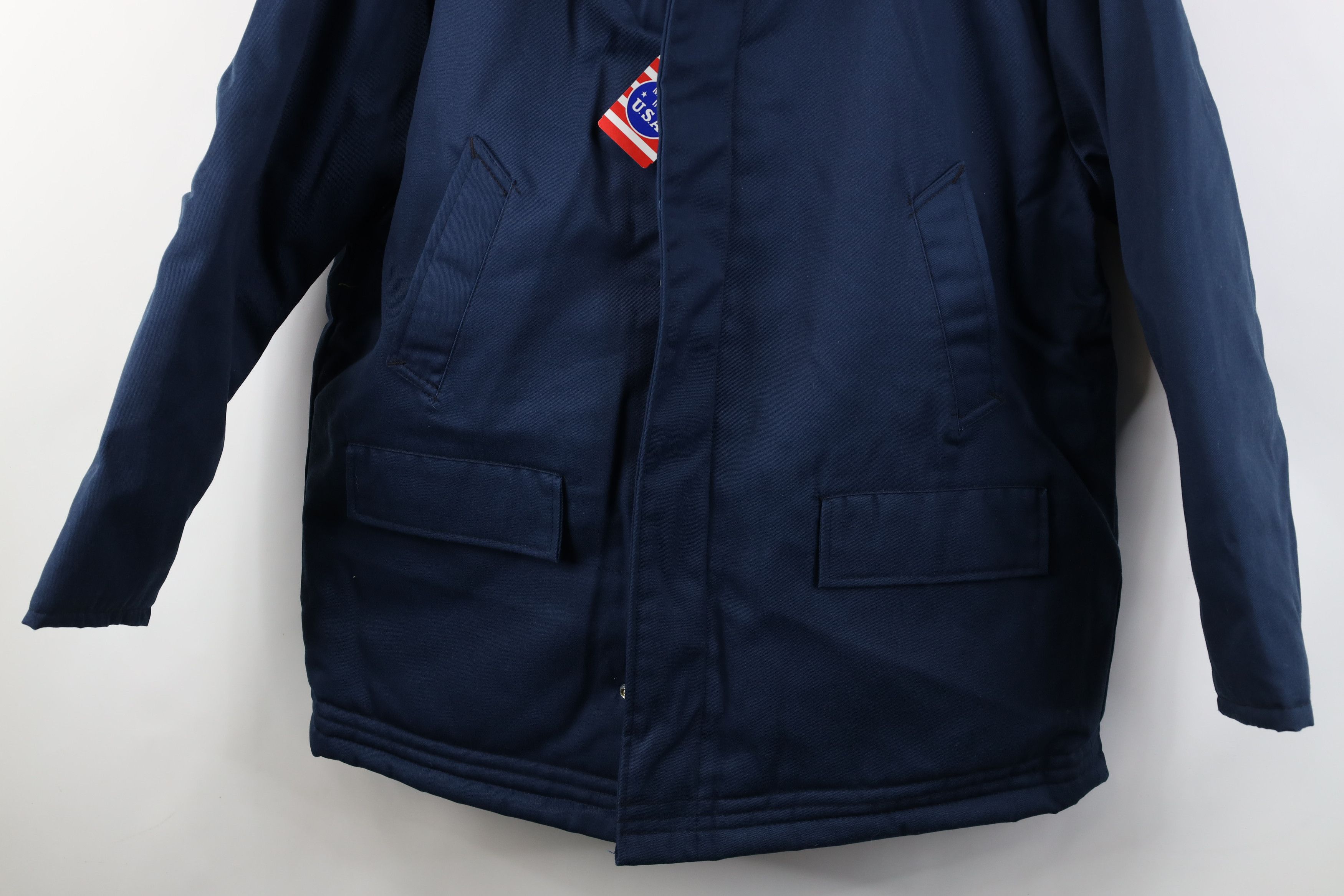 Vintage Deadstock Vintage 90s Military Puffer Hooded Jacket Blue USA Size US XL / EU 56 / 4 - 3 Thumbnail
