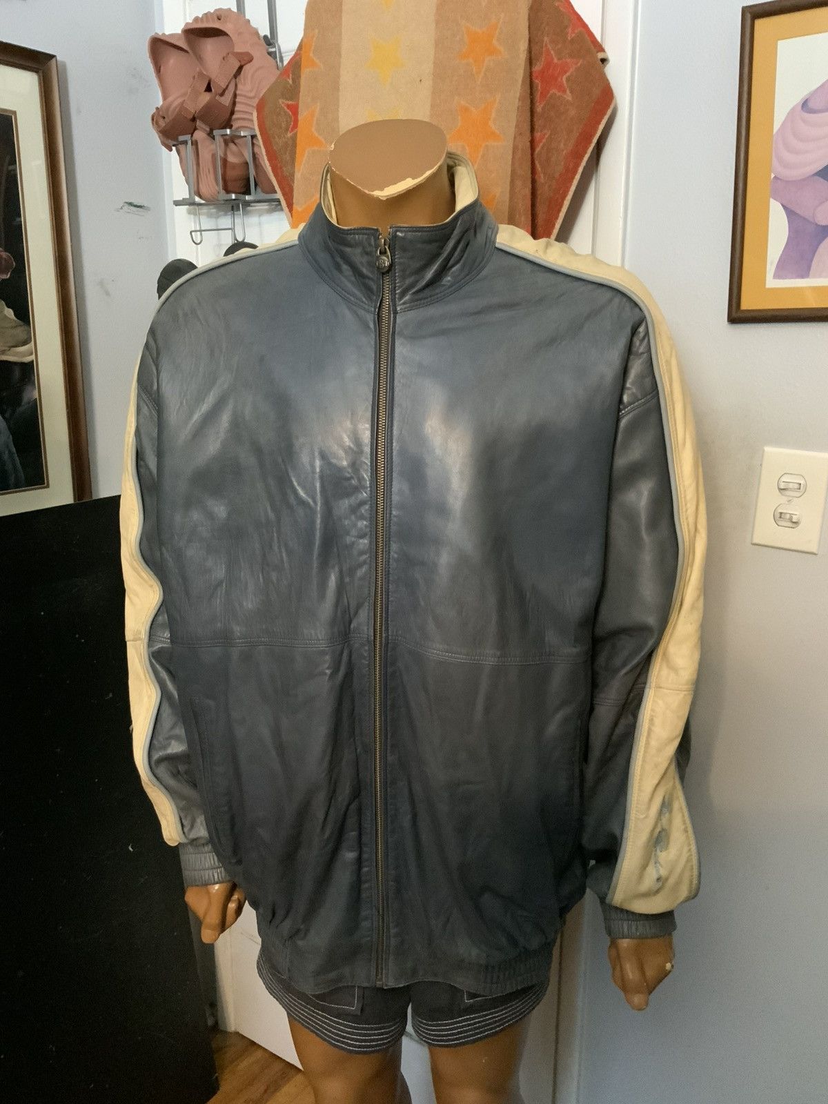 Marc Buchanan Vintage 90s Marc Buchanan Racer Motorcycle Leather Jacket Size US XL / EU 56 / 4 - 14 Thumbnail