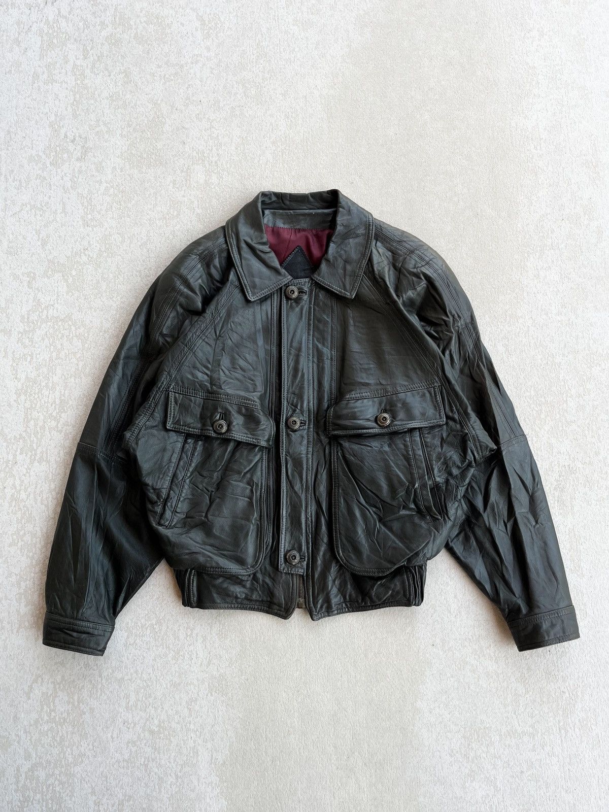 Alexander Julian 90’s Alexander Julian Type A-2 Flight Leather Jacket Size US L / EU 52-54 / 3 - 1 Thumbnail