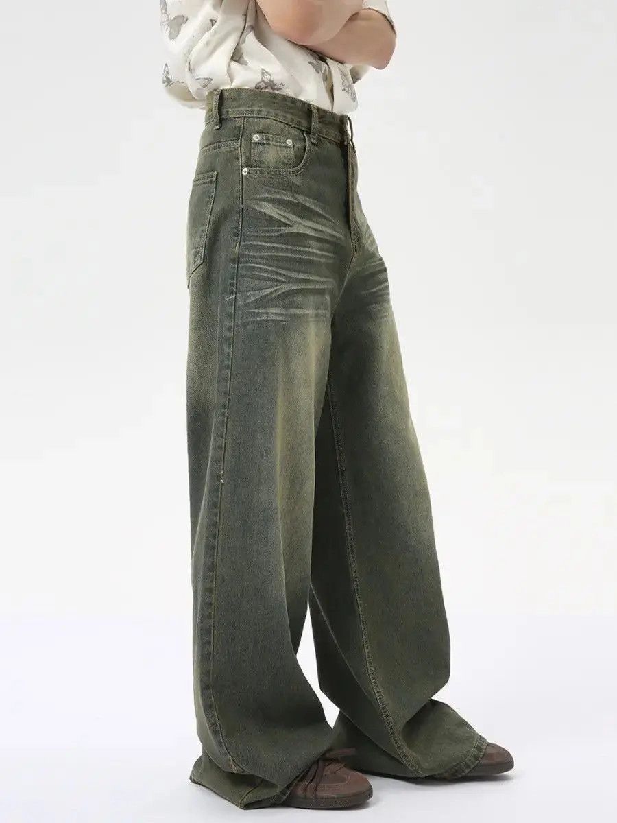 Japanese Brand Retro high street wide leg straight leg jeans Size US 32 / EU 48 - 2 Thumbnail