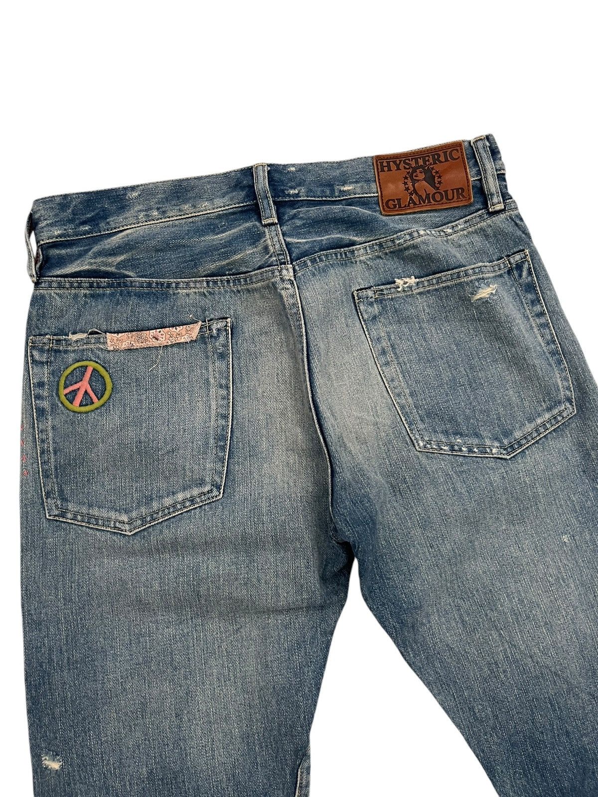 Hysteric Glamour × Japanese Brand × Vintage Rare Hysteric Glamour Bandana Patches Design Selvedge Jeans Size US 31 - 5 Thumbnail