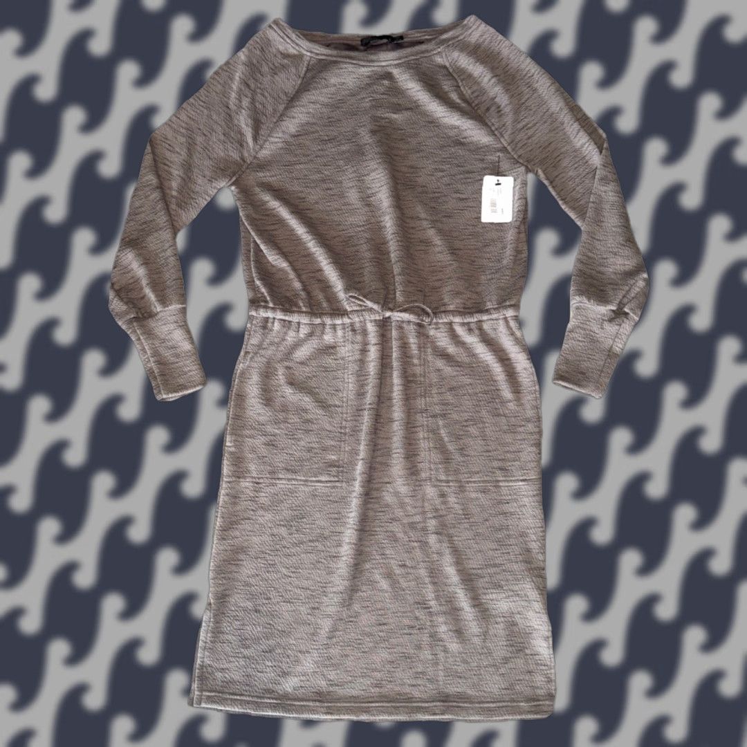 Prana Prana Women's Dress Long Sleeve Knee Length Heather Brown Pocket Stretch Tie Cinch Waist Casual Travel Autumn Winter Spring Summer Size S / US 4 / IT 40 - 1 Thumbnail