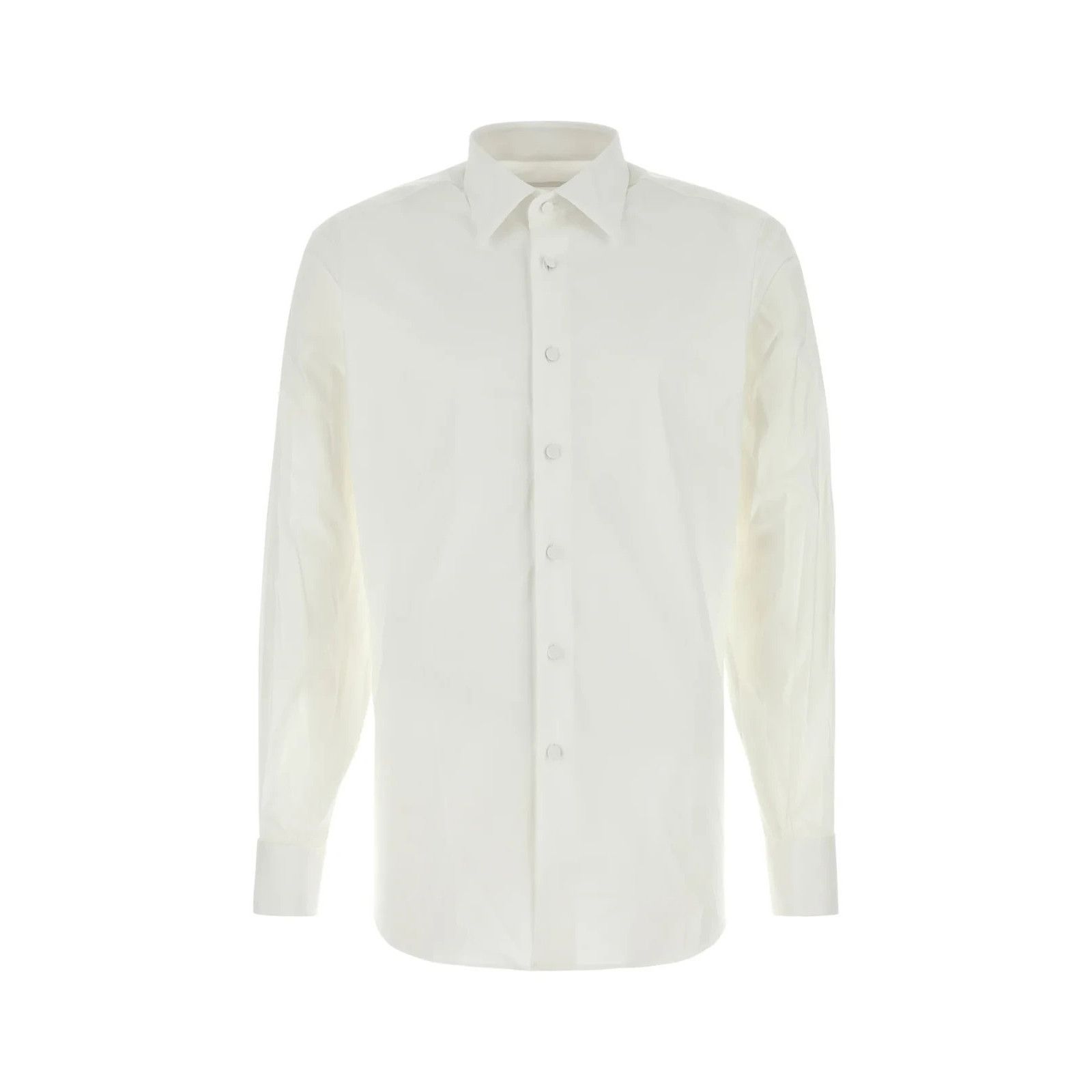 Prada PRADA White Stretch Cotton Blend Shirt New And Authentic (Me Size US XXS / EU 40 - 1 Thumbnail