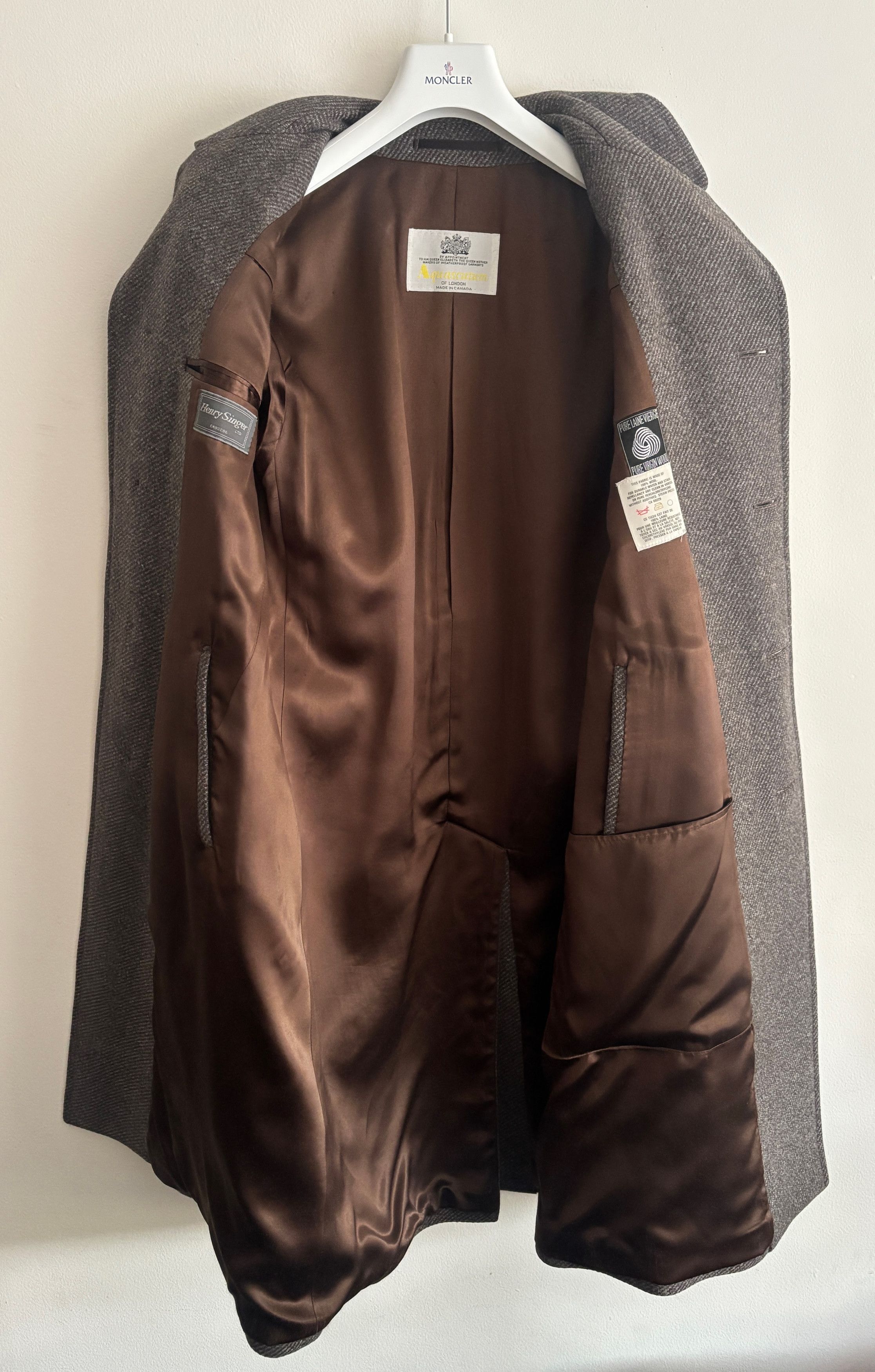 Aquascutum Grey Brown Belted Wool Tweed Overcoat --36-38 Short/ Small Size US S / EU 44-46 / 1 - 12 Thumbnail