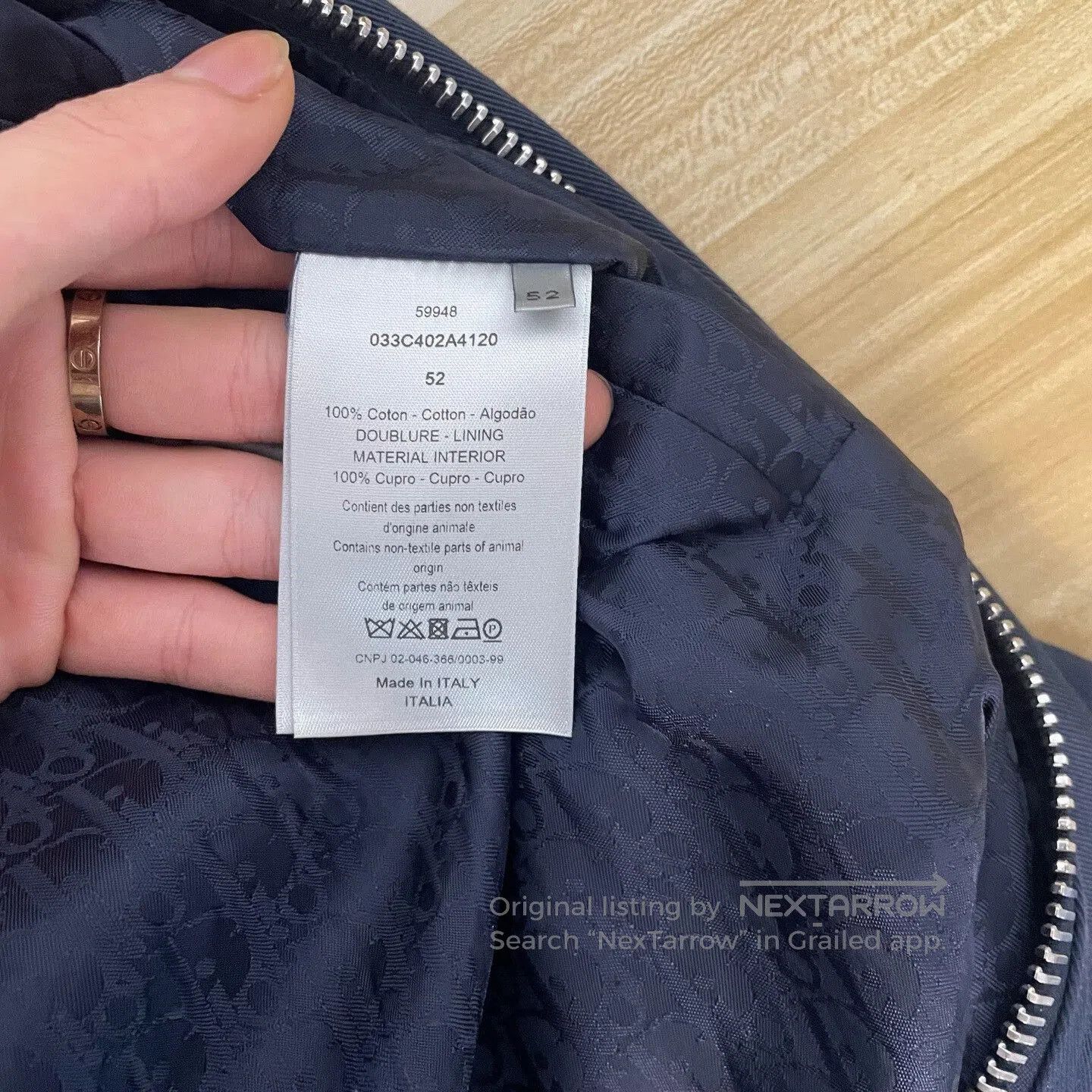 dior air jordan embroidered jacket size 52.