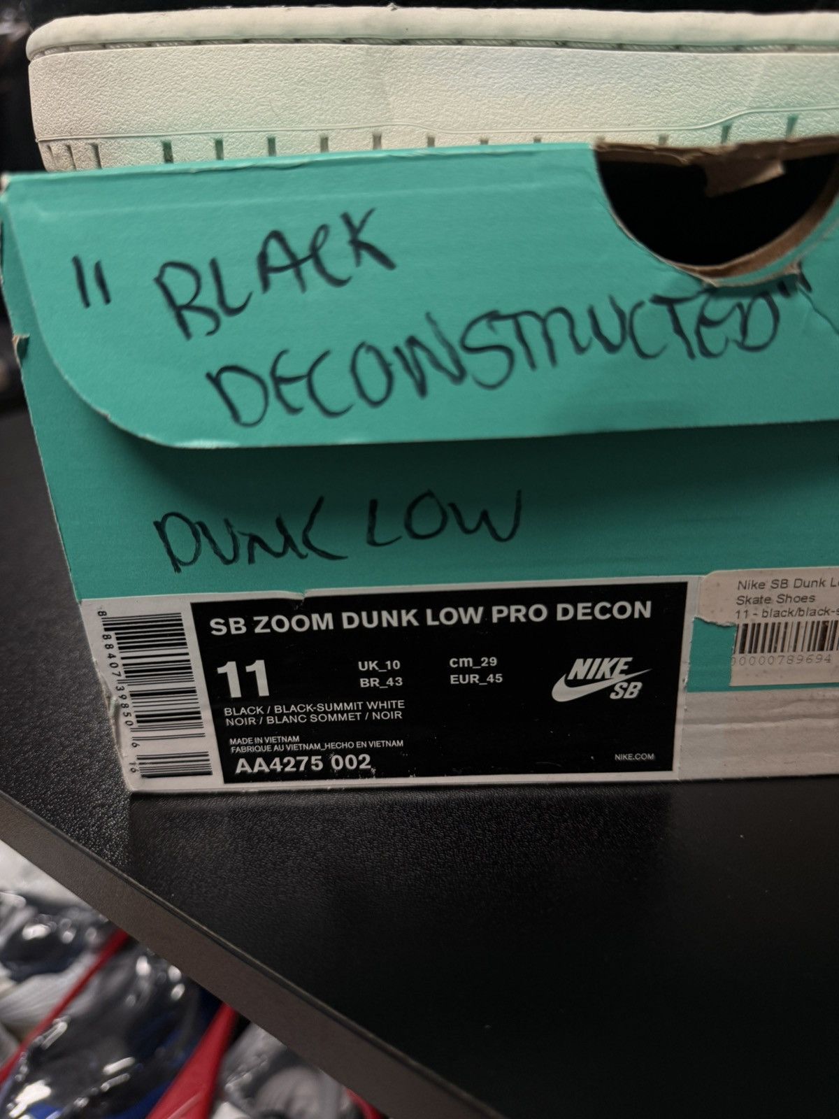 Nike Size 11- 2018 Men's Nike Dunk Pro Decon SB Low Black Size US 11 / EU 44 - 13 Thumbnail