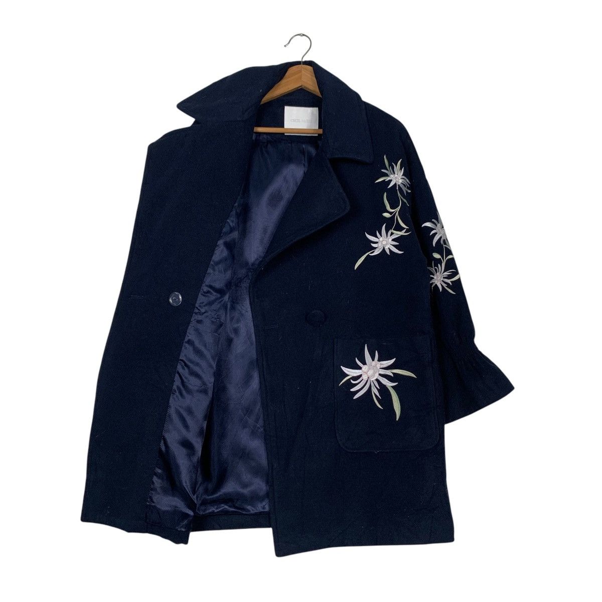 Japanese Brand CECIL McBEE Embroidery Flowers Double Breast Coat #2328-C104 Size M / US 6-8 / IT 42-44 - 9 Thumbnail