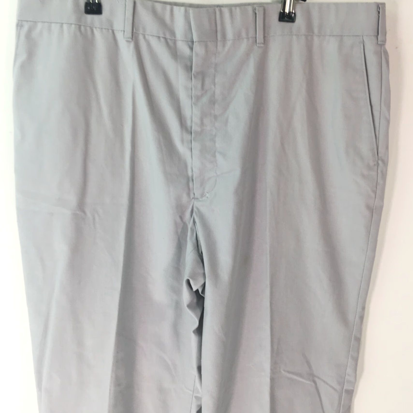 Haggar Haggar Mens Chino Pants Flat Front Gray 38 X30 Regular Waist Belt Loops 9in Leg Opening Polyester Stretch Casual Business Size US 38 / EU 54 - 3 Thumbnail