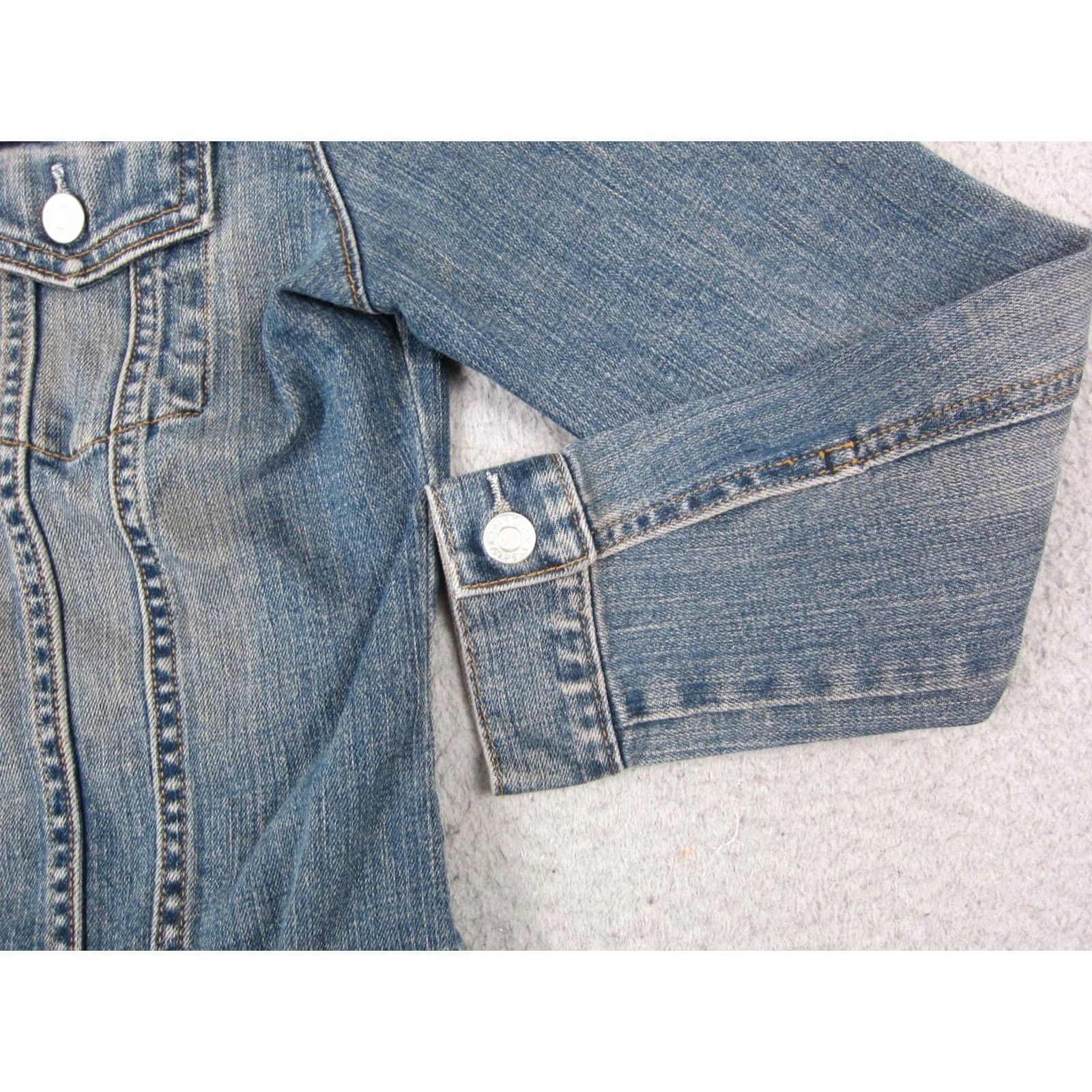 Gap Vintage GAP Denim Jacket - Size S, Blue, Cotton - Button Up 90s Stretch Size 28" / US 6 / IT 42 - 3 Thumbnail