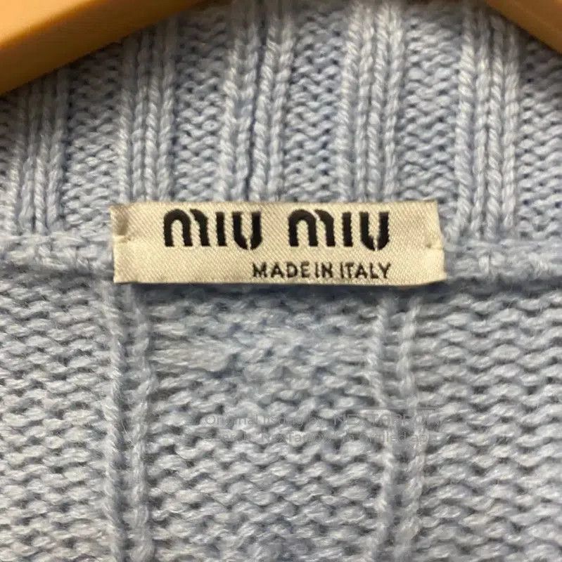 Miu Miu Miu Miu Light Blue Cotton Cardigan . Size L / US 10 / IT 46 - 3 Thumbnail