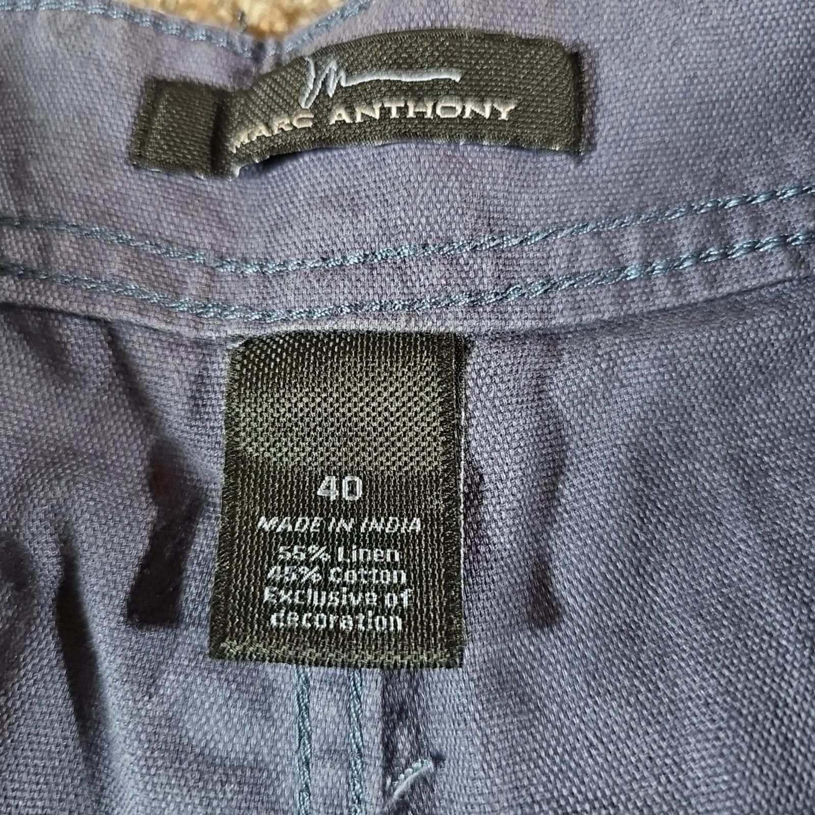 Marc Anthony Marc Anthony Sz 40 Linen Blue Gray Shorts Size US 40 / EU 56 - 4 Thumbnail