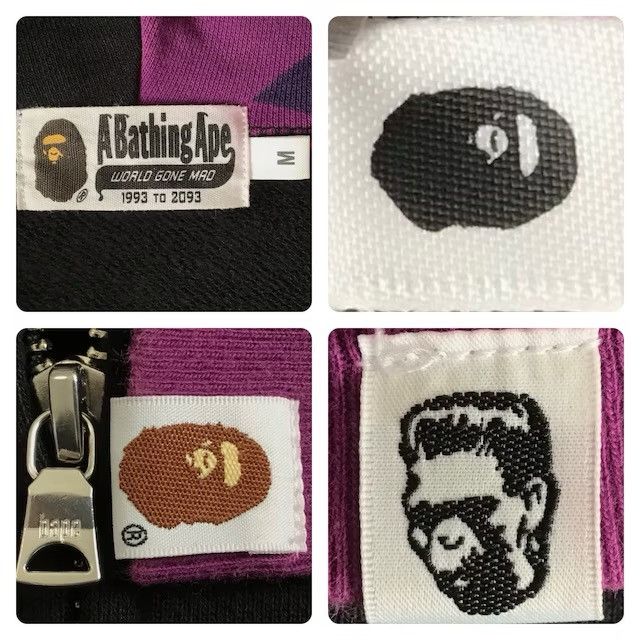 Bape BAPE Black x purple camo shark full zip hoodie a bathing ape Size US M / EU 48-50 / 2 - 7 Thumbnail