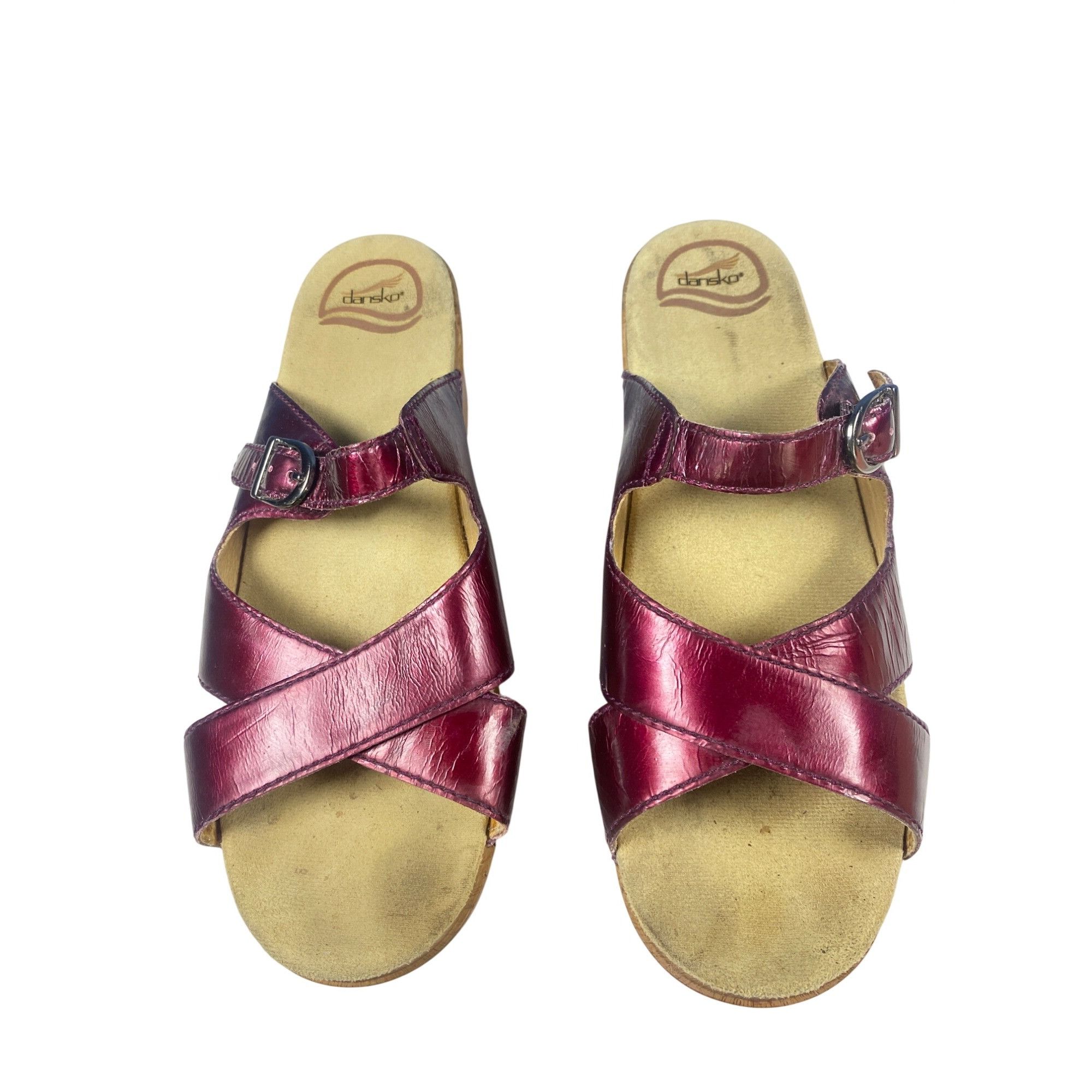 Dansko Dansko Sela Womens 41Sandals Eggplant Burgandy Leather Clogs Size US 11 / IT 41 - 5 Thumbnail