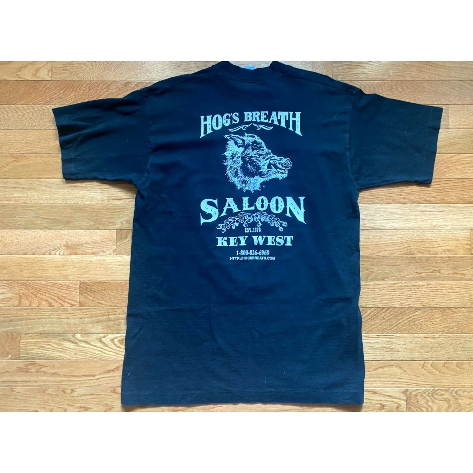 Fruit Of The Loom VTG Hogs Breath Saloon Key West Florida T Shirt Mens Sz L Black Cotton Short Sleeve Crew Neck Fruit of the Loom Size US L / EU 52-54 / 3 - 2 Thumbnail