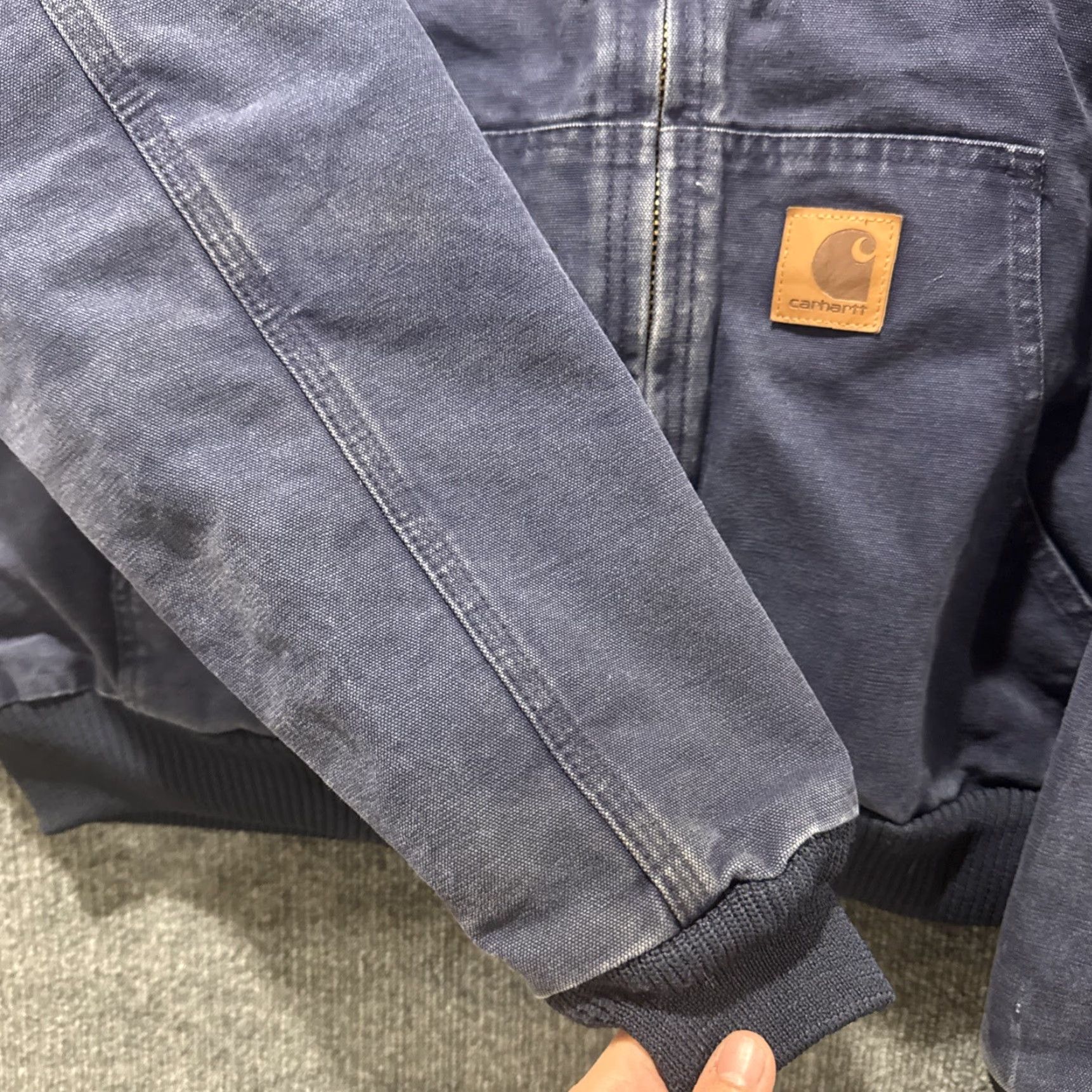 Carhartt VINTAGE Carhartt Full Zip-Up Blue Workwear Hooded Jacket 376-20 Men’s XL Size Hooded Workwear Bomber Jacket Men Blue XL Size US XL / EU 56 / 4 - 4 Thumbnail