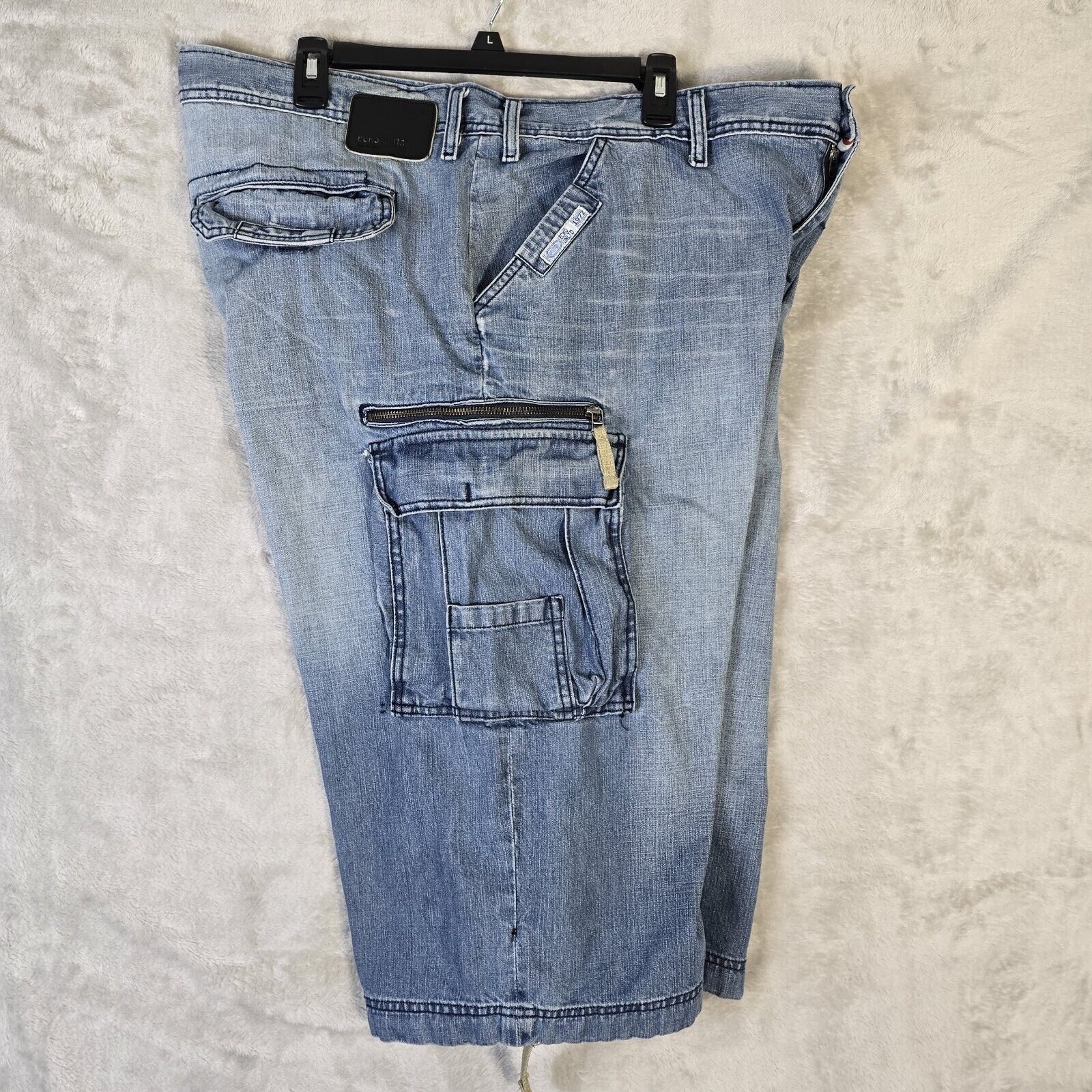 Ecko Unltd. Vtg Ecko Unltd Denim Shorts Mens 40 Blue Baggy Cargo Y2K Size US 40 / EU 56 - 9 Thumbnail