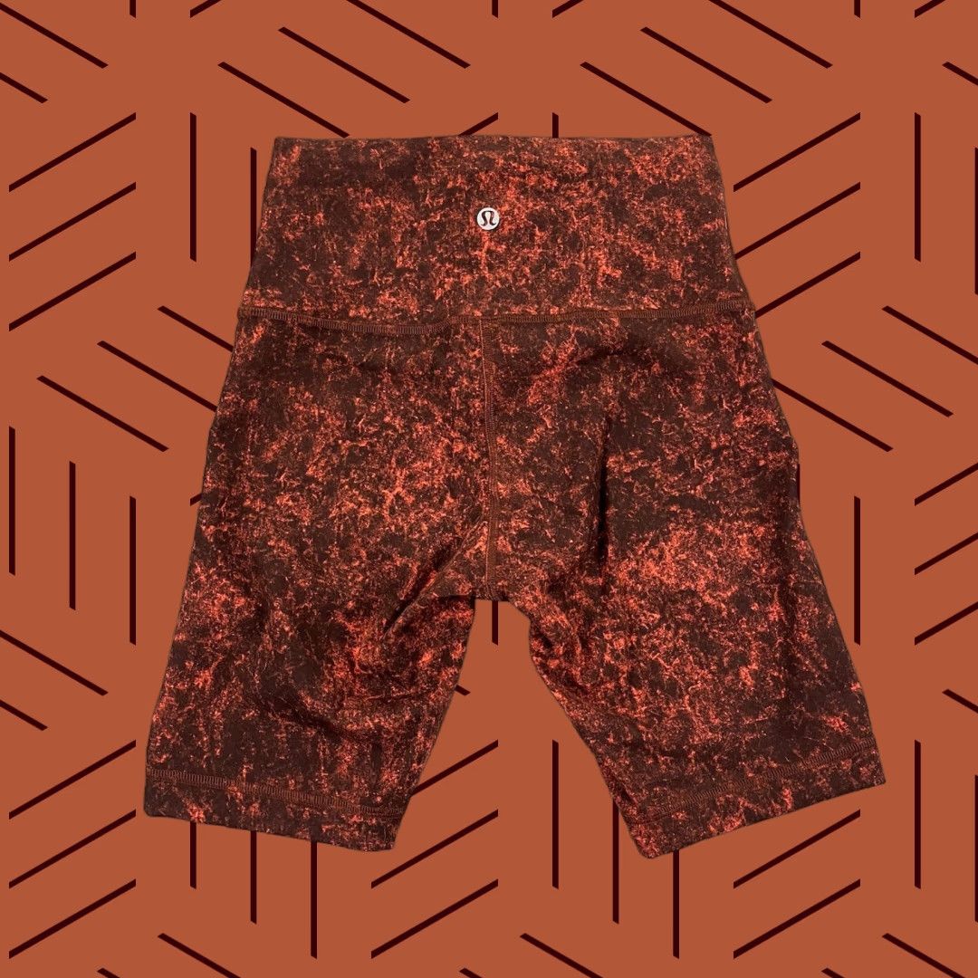Lululemon LULULEMON Shorts Women Size 4 Wunder Under Train High Rise Bike Red Black 8" Inseam 4 Size 27" / US 4 / IT 40 - 1 Thumbnail