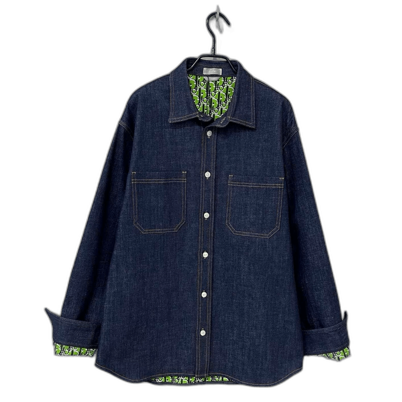 Dior Denim Jacket with Green Interior Print-2506 Size US M / EU 48-50 / 2 - 1 Thumbnail