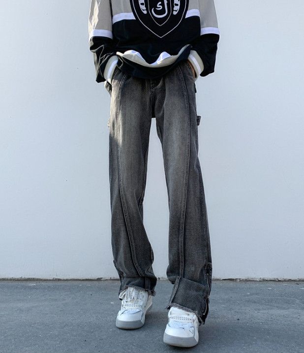 Japanese Brand Men's high street hip-hop washed distressed flared jeans Size US 32 / EU 48 - 1 Thumbnail