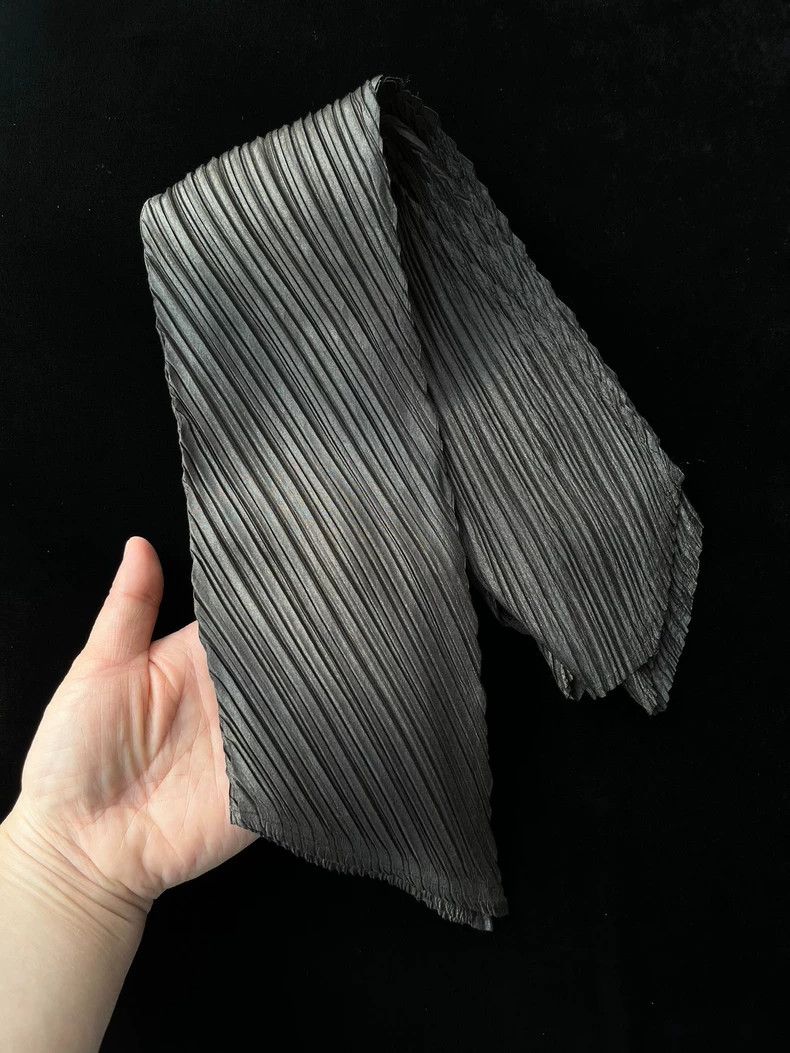 Issey Miyake Issey Miyake Grey herringbone twill pleated mainline top Size M / US 6-8 / IT 42-44 - 6 Thumbnail