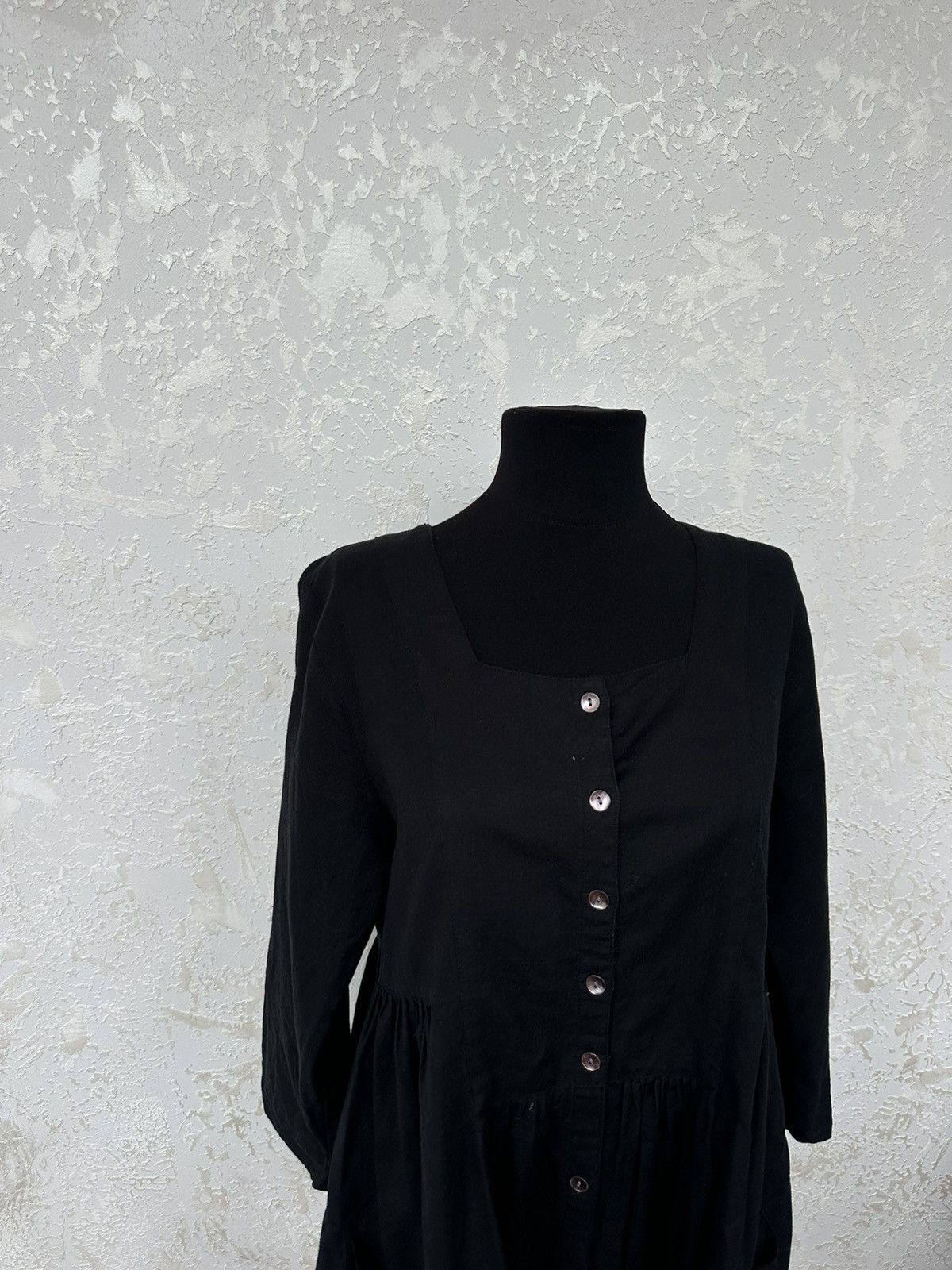 Gudrun Sjoden Cotton Linen Women's Dress Button Long Sleeve