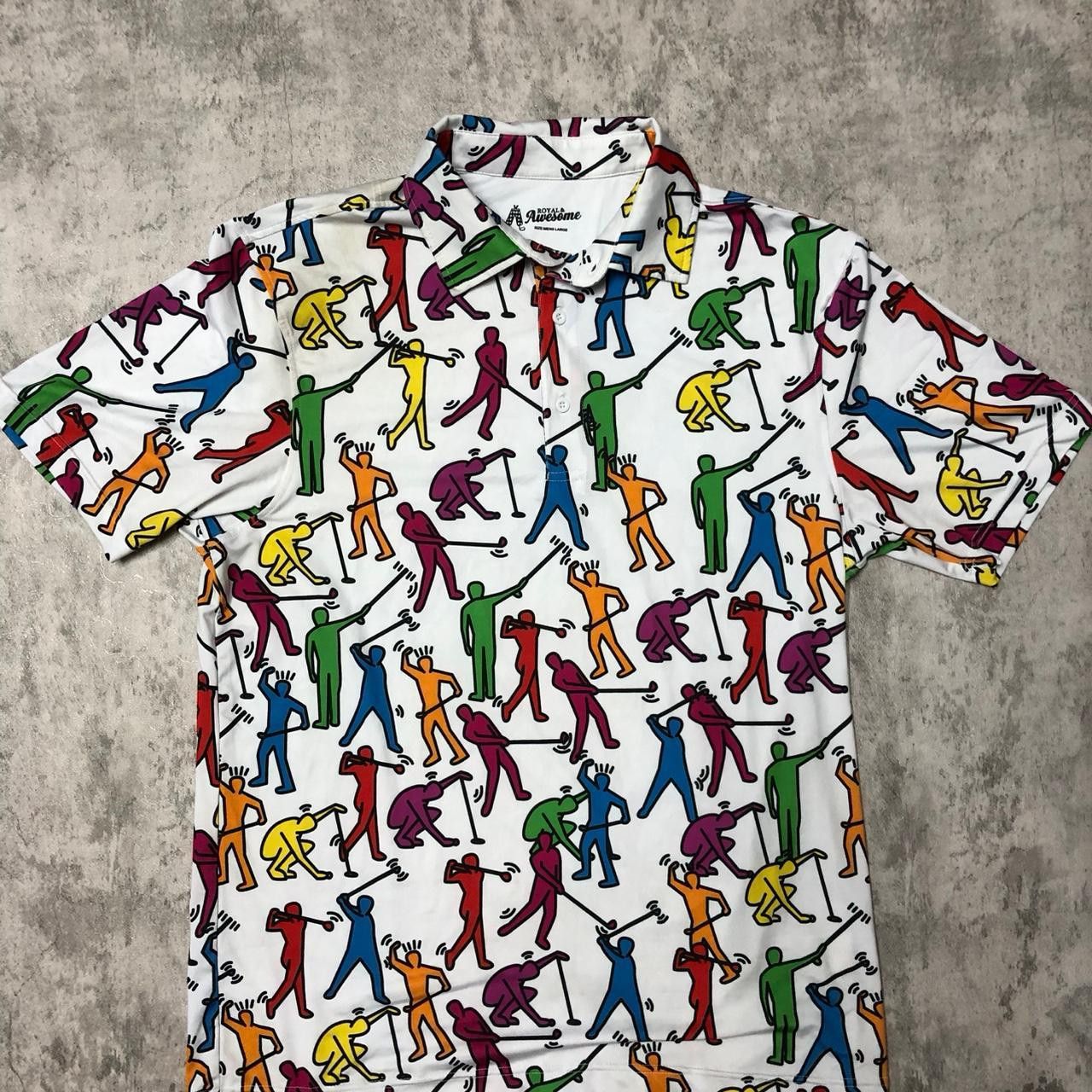 Other White golf shirt with multi-coloured print #golfstyle Size US L / EU 52-54 / 3 - 1 Thumbnail